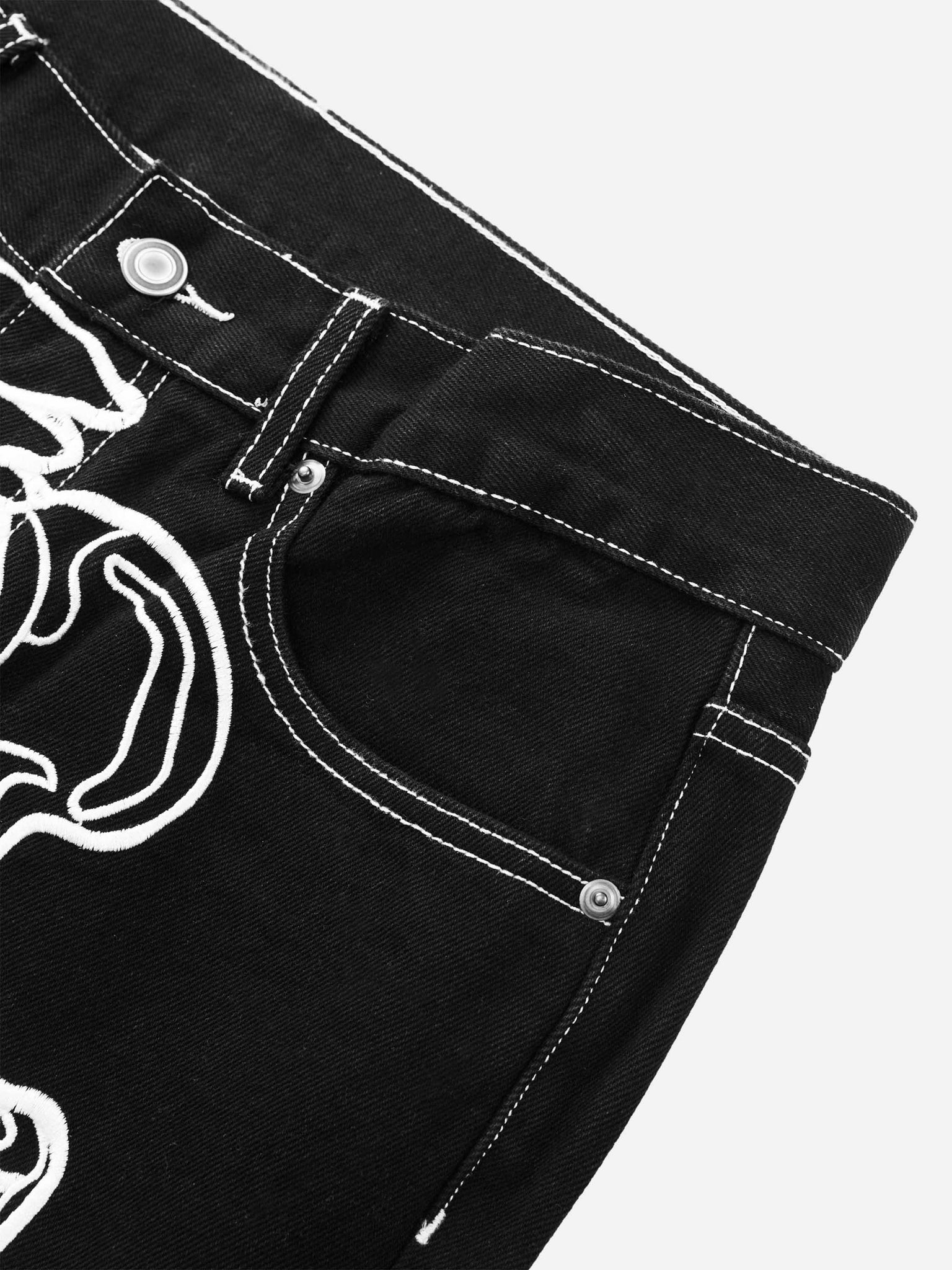 Thesupermade Hip Hop Bones Embroidered Jeans