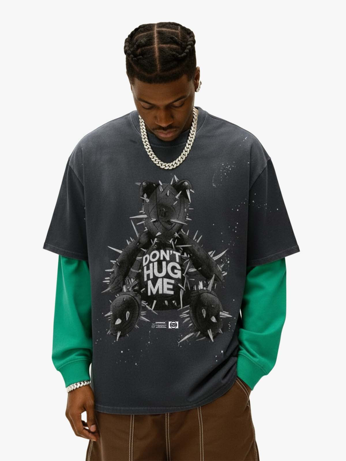 Spiked Bear Graphic T-Shirt 