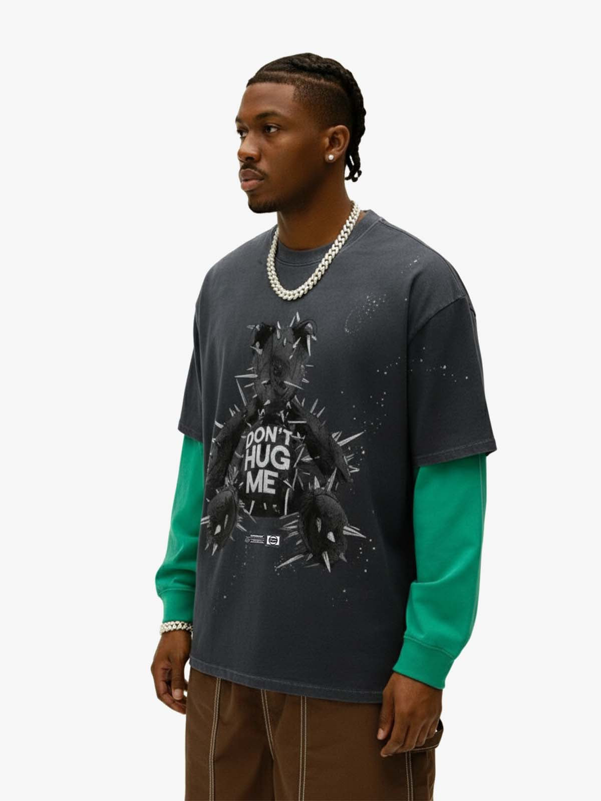 Spiked Bear Graphic T-Shirt 