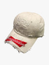 Distressed Baseball Cap with Frayed Brim