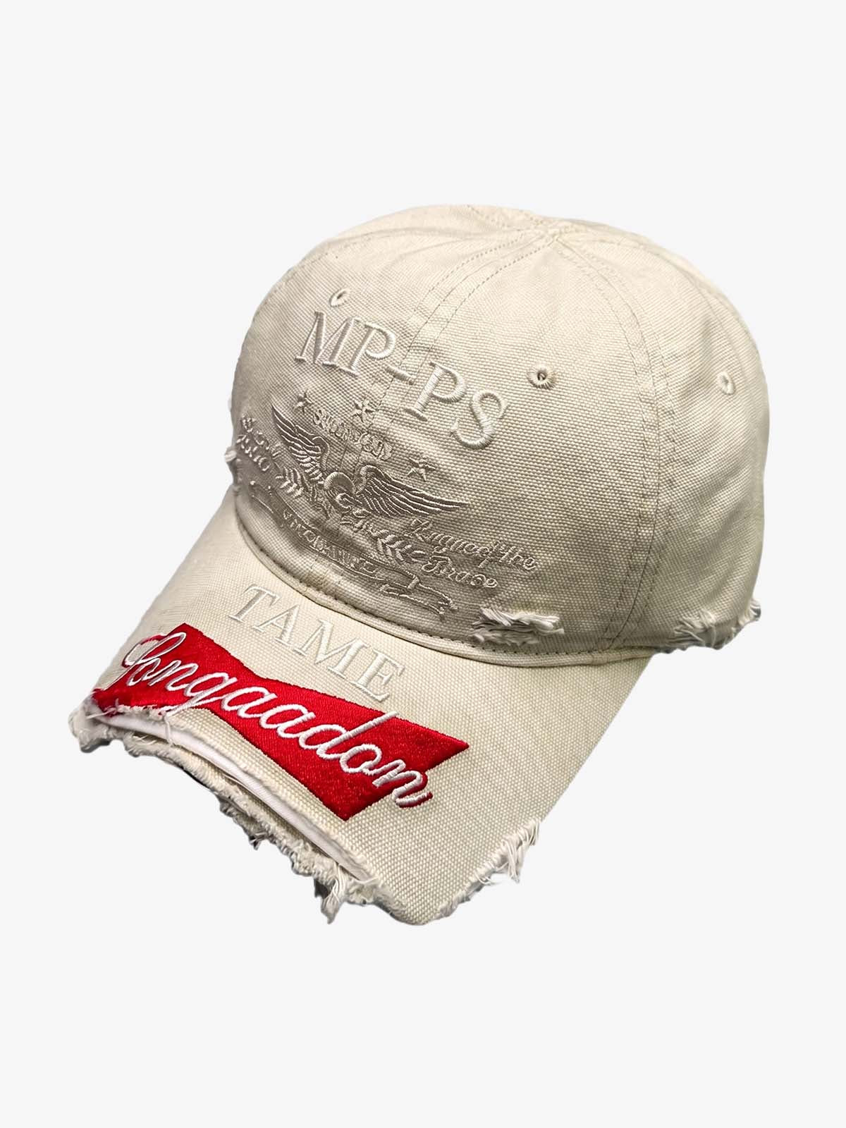 Distressed Baseball Cap with Frayed Brim