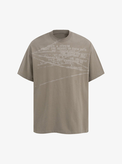 Street Retro Classic Flowing Letter Print T-shirt 