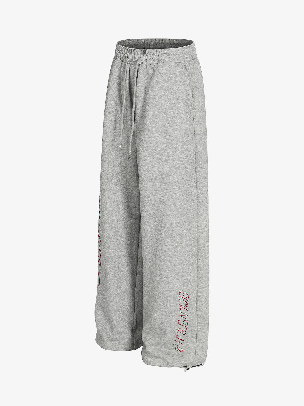 Draped Red Diamond Drawstring Casual Pants 