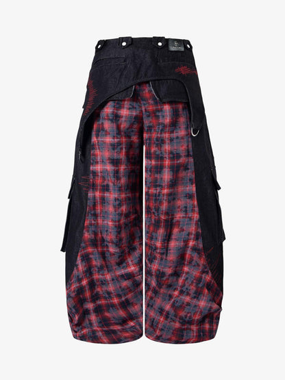 Deconstructed Cyber-Grunge Patchwork Denim Jeans