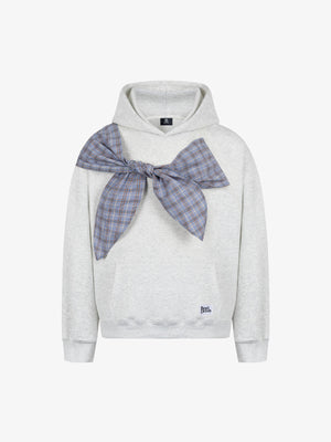 Stylish Hoodie with Plaid Bow Detail for Women - Perfect for Casual and Fashionable Looks 
