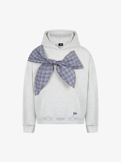 Stylish Hoodie with Plaid Bow Detail for Women - Perfect for Casual and Fashionable Looks 