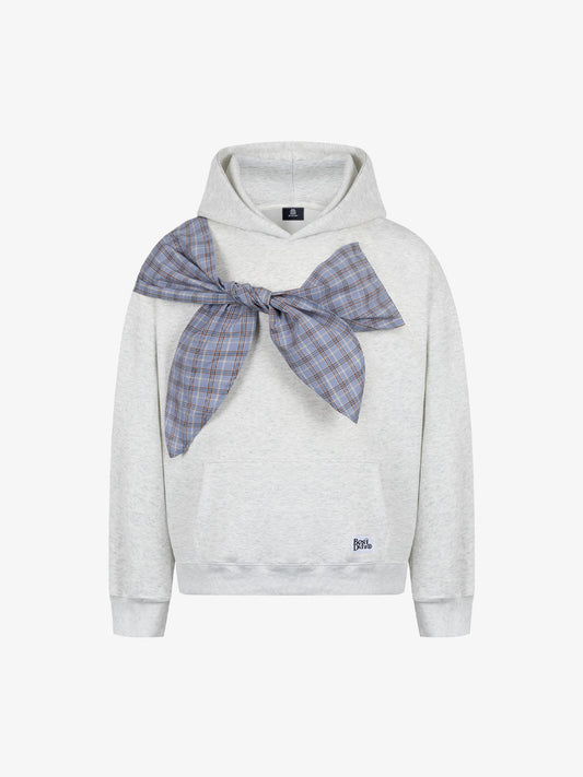 Stylish Hoodie with Plaid Bow Detail for Women - Perfect for Casual and Fashionable Looks 
