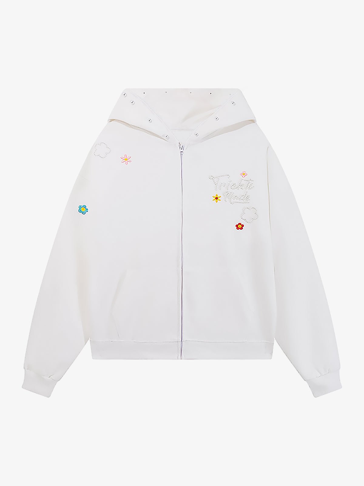 Stylish Embroidered Hoodie with Zip-Up Design for Men and Women - Perfect for Casual Wear 