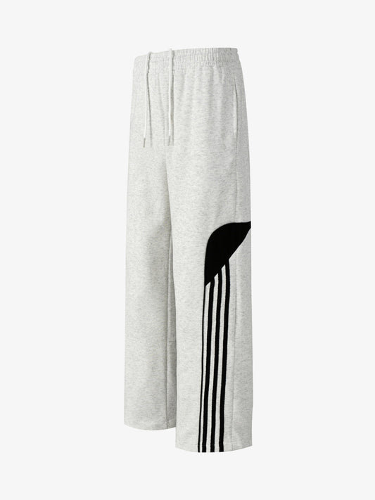 Retro Colorblock Stripe Drawstring Loose Drape Pants 