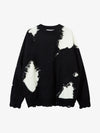 Niche Raw Edge Fringed Knit Sweater 