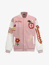 Apple Flocking Embroidered Baseball Jacket 