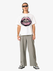 Retro Letter Lip Graphic T-Shirt 