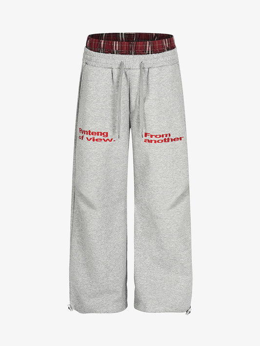 Retro Double Waist Loose Wide-Leg Pants 