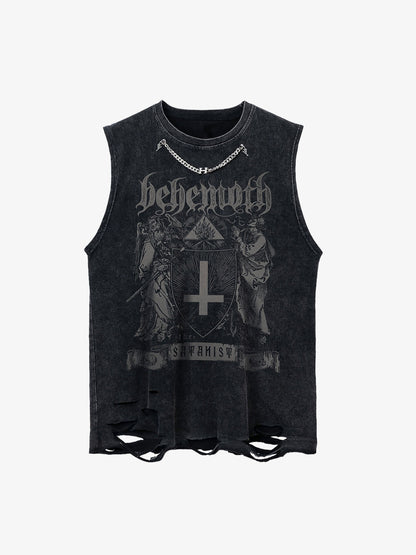 Thesupermade High Street Ripped Retro Hip-hop Vest 
