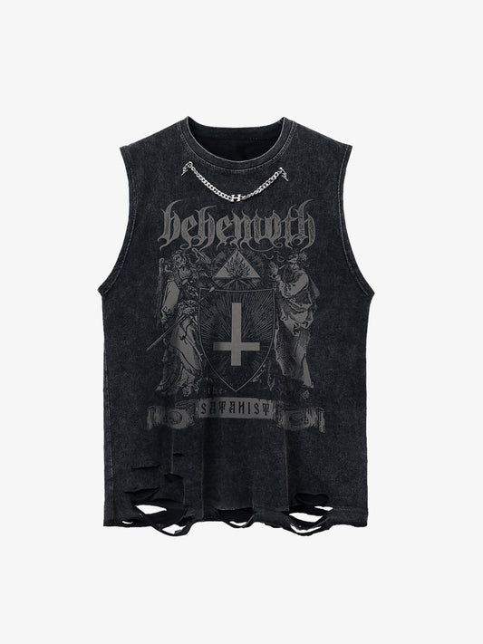 Thesupermade High Street Ripped Retro Hip-hop Vest 
