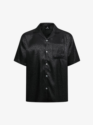 Emerald Crocodile Satin Cuban Shirt 