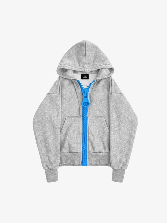 Chunky Zip Boxy Fit Zip-Up Hoodie