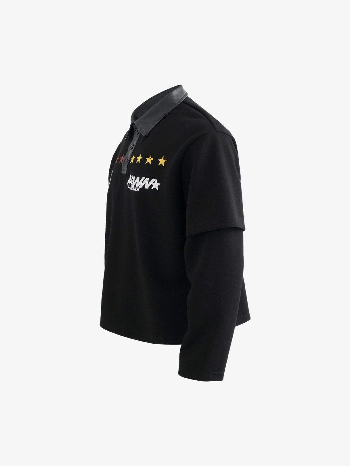 Motorcycle Style Lapel Polo Long Sleeve T-Shirt 