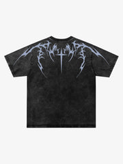 Cross Thorn Graphic Distressed Tee; Black / S, Black / M, Black / L, Black / XL, Black / 2XL