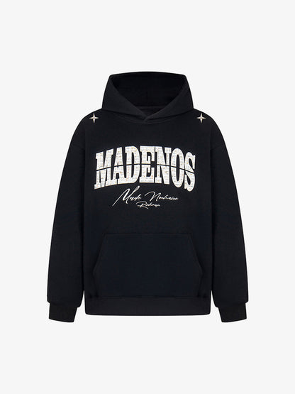Stylish Hooded Sweatshirt with Embellished Lettering for Men and Women - Perfect for Casual Wear 