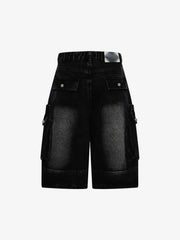 Pantaloncini di jeans cargo con molteplici tasche