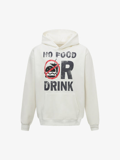No Food or Drink Graphic Hoodie for Casual Wear 