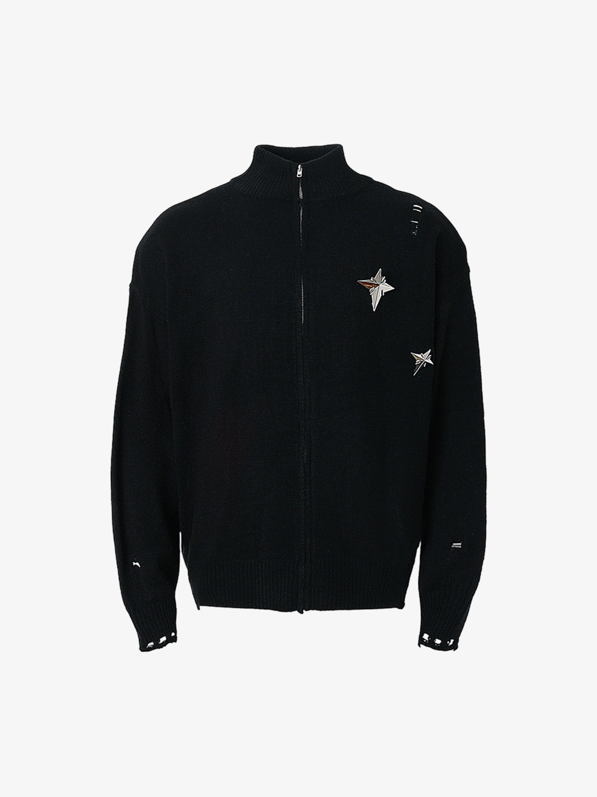 2024 Spring/Summer Star-Embellished Zip-Up Sweater and Cap Set 