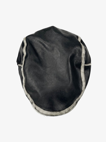 Contrast Stitch Faux Leather Flat Cap 