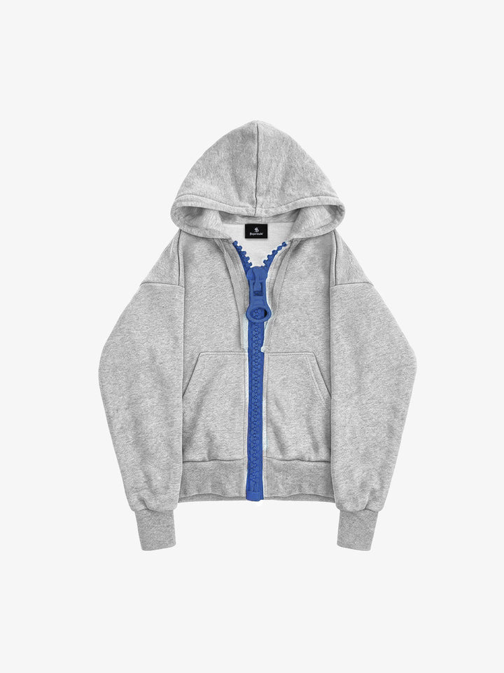 Chunky Zip Boxy Fit Zip-Up Hoodie