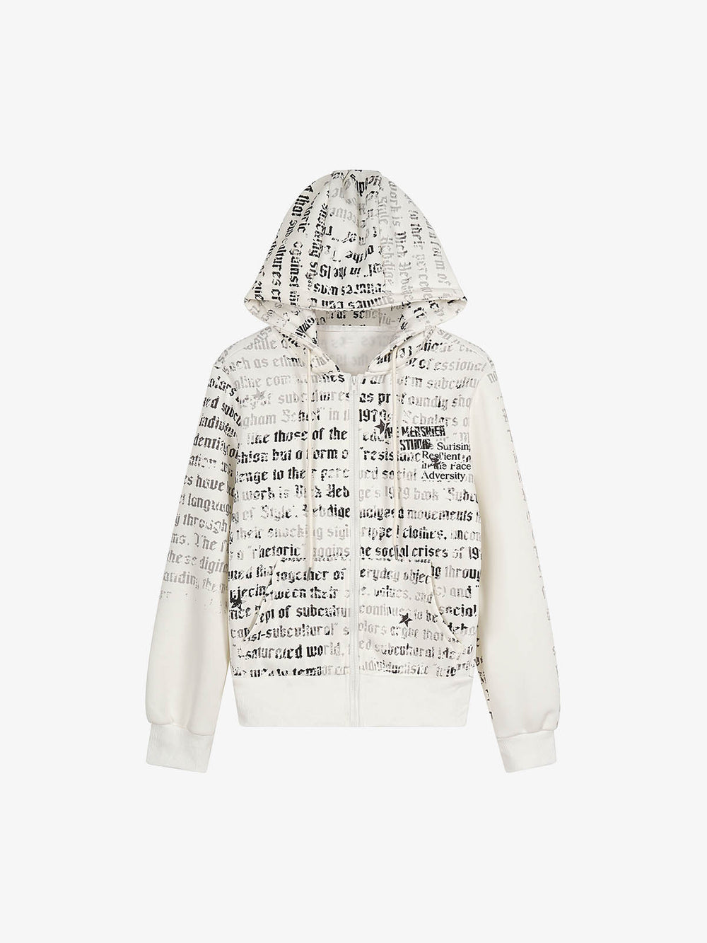 All-Over Letter Graphic Zip Sweatshirt