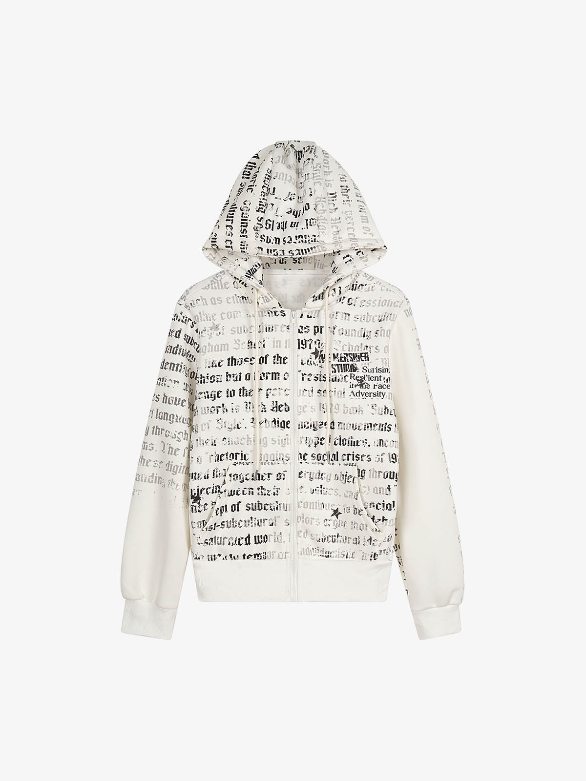 All-Over Letter Graphic Zip Sweatshirt
