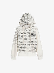 All-Over Letter Graphic Zip Sweatshirt
