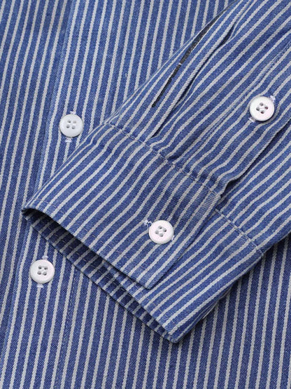 Streetwear Red Star Striped Long Sleeve Shirt 