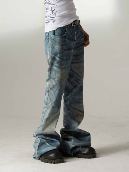 High Street RO Heavy Washed Flared Jeans 