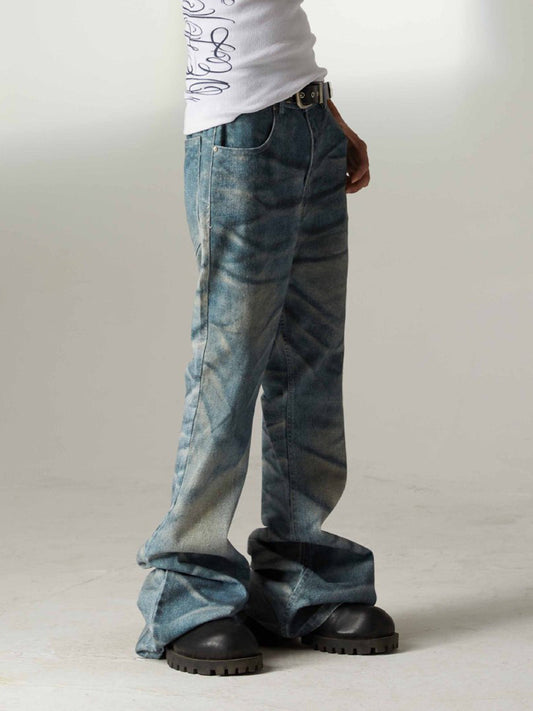High Street RO Heavy Washed Flared Jeans 