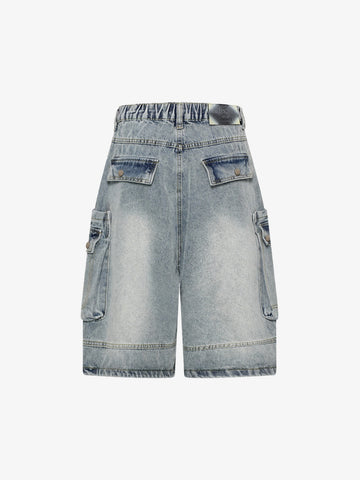 Cargo Multi-Pocket Denim Jorts
