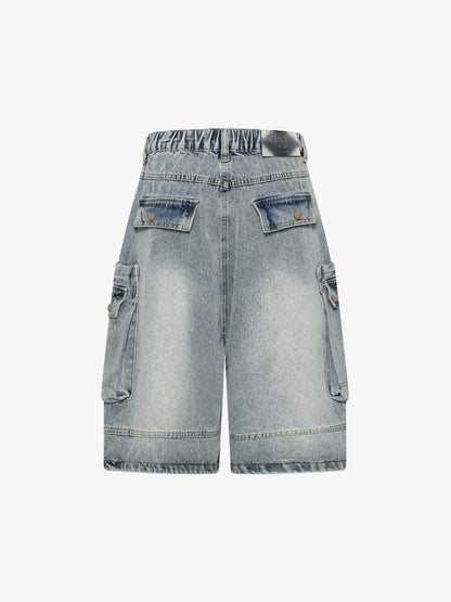 Cargo Multi-Pocket Denim Jorts