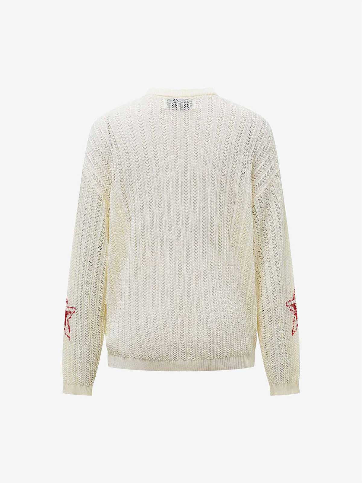 Street Hollow Knit Crew Neck Sweater 