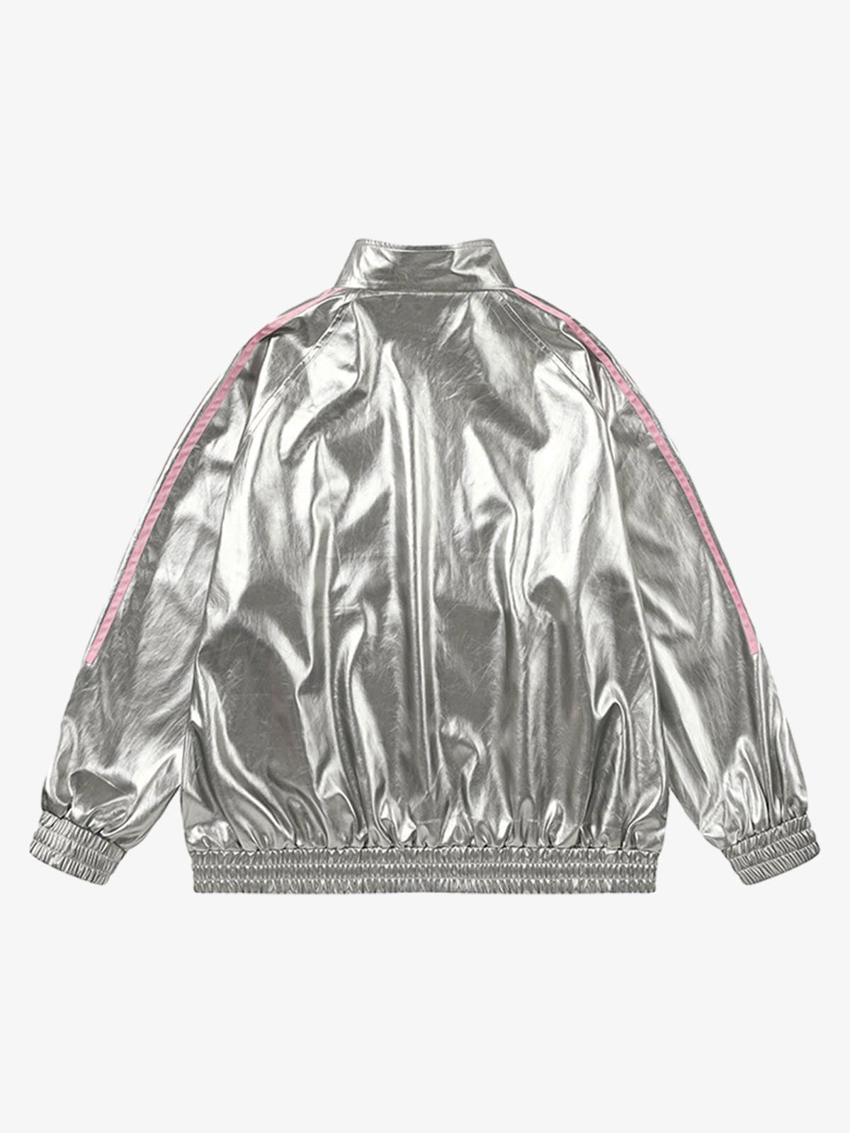 Number 11 Reflective Metallic Leather Track Jacket 