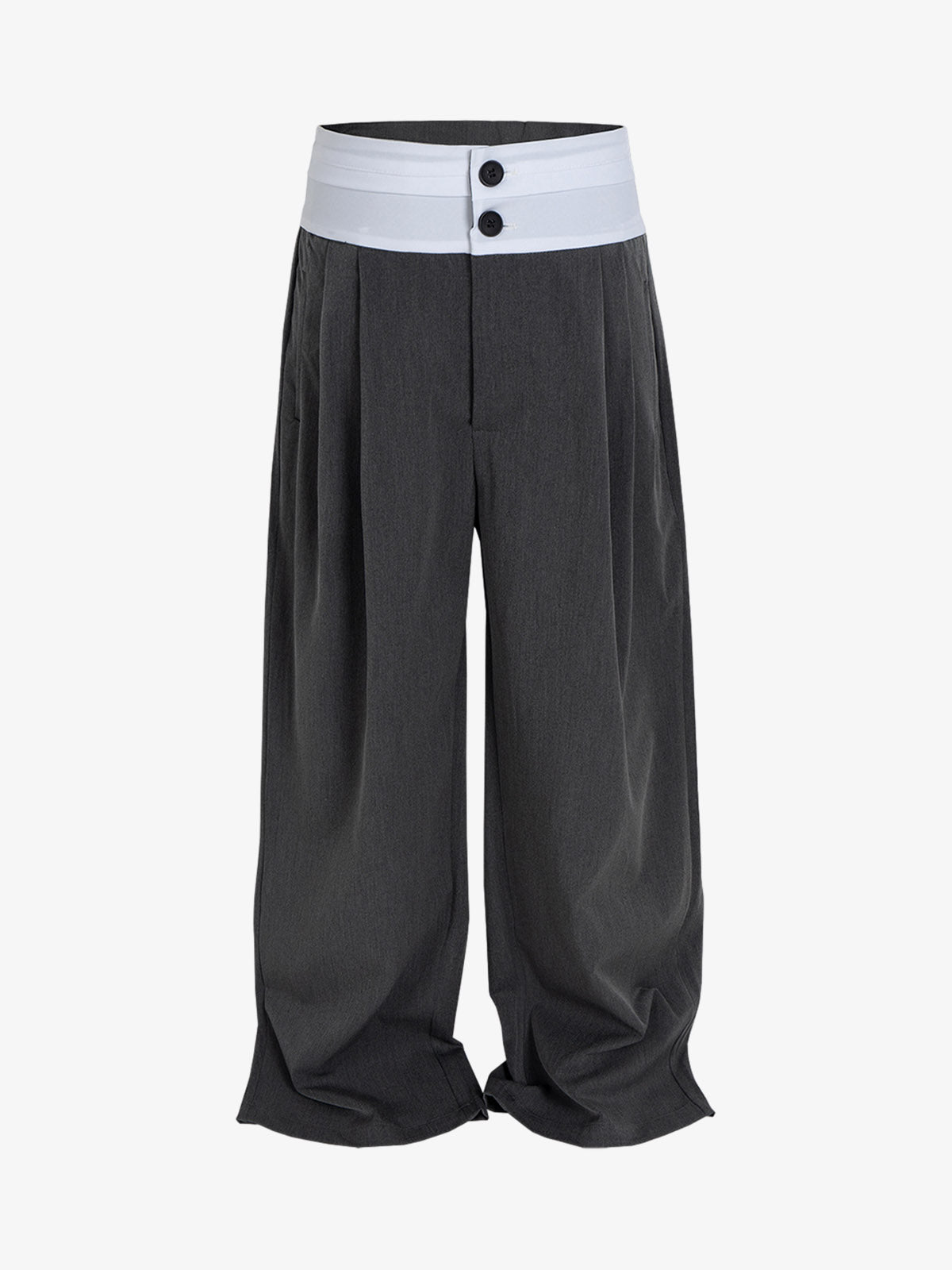 High-Waisted Contrast-Color Patchwork Niche Pants 