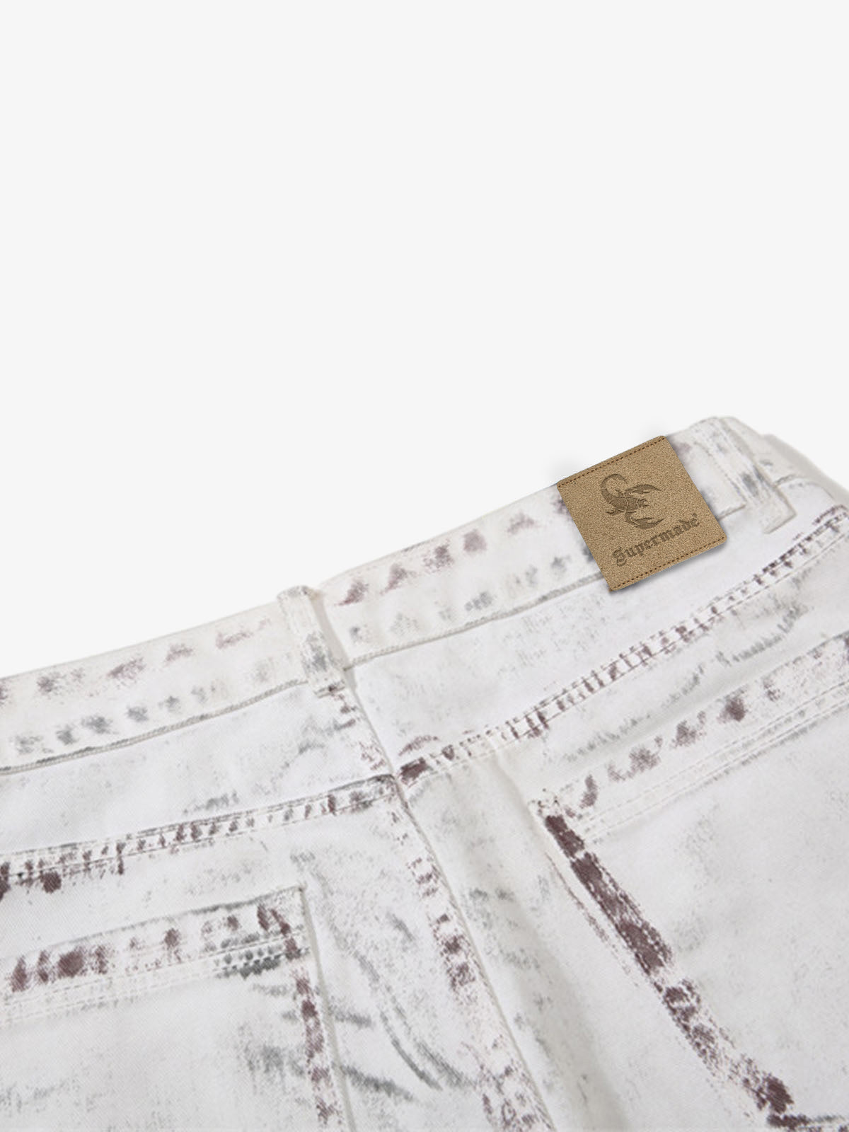 Cyber-Grunge Distressed Tinted Curved Jeans