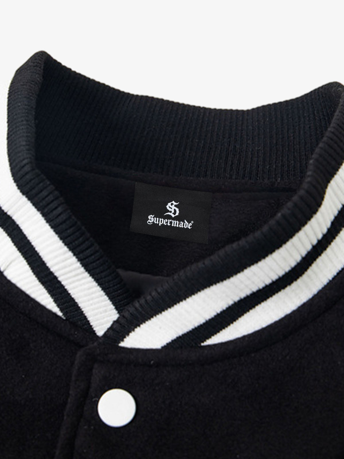 Retro Stripe With Contrast Stitching Baseball Jacket 