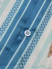 Porcelain Floral Camp Collar Boxy Shirt 