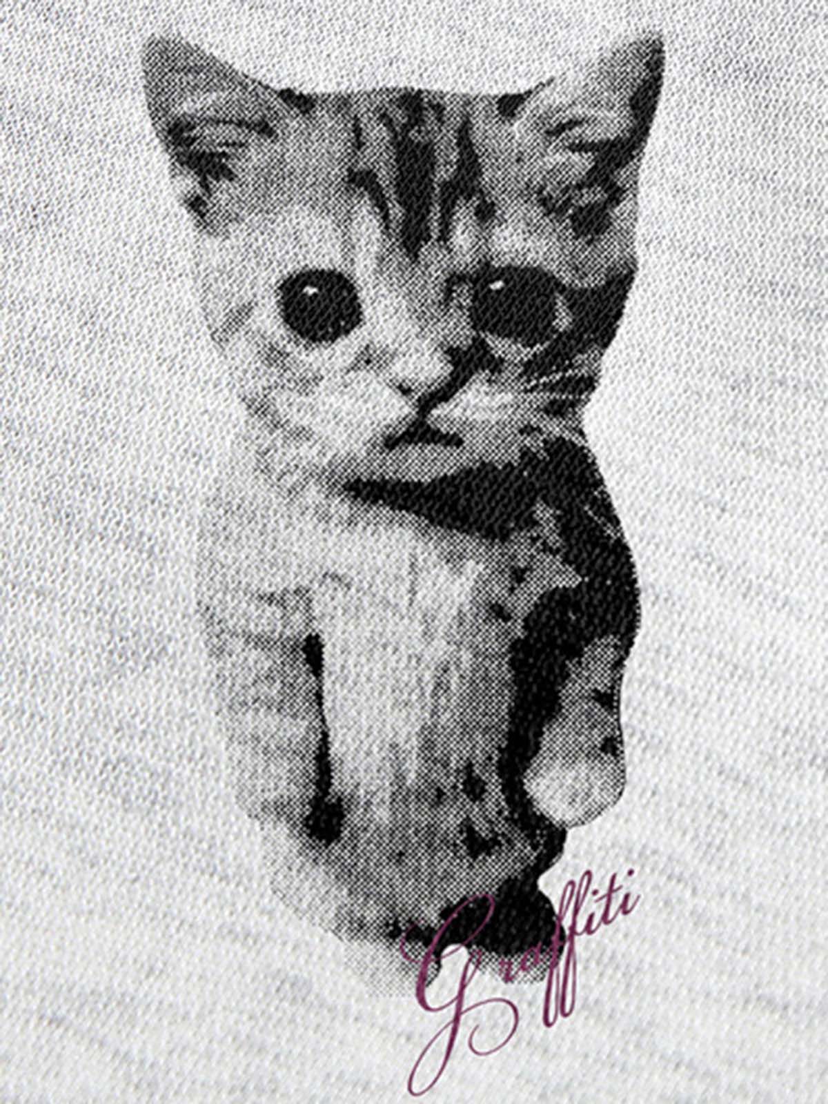 Standing Kitten Graphic Designer Zip Sweatshirt 