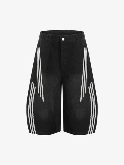 Barrel Straight Wide Leg Cropped Jort 