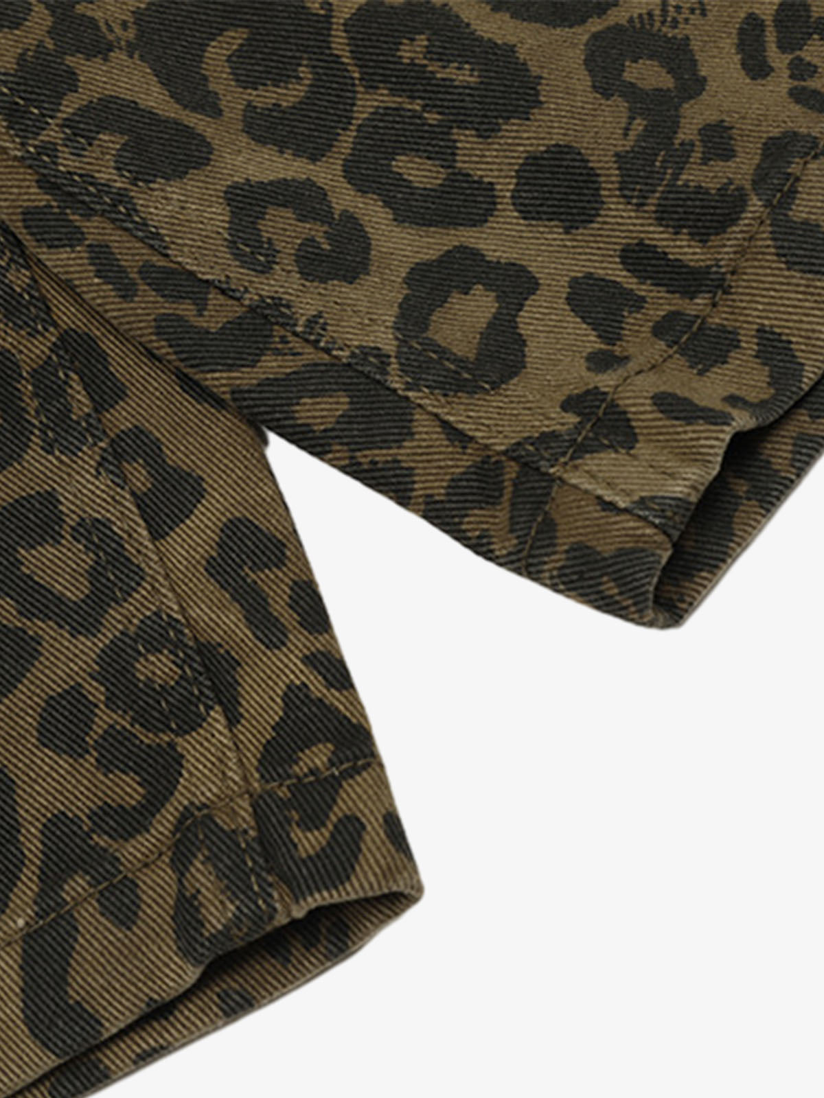 Leopard Print Cotton Wide Leg Shorts 