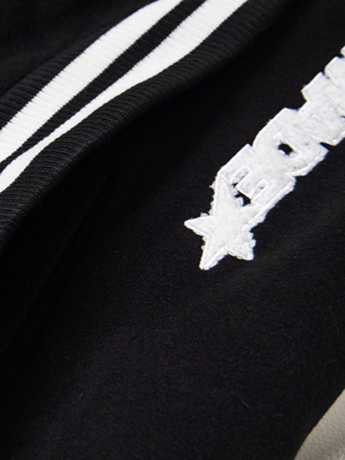 Retro Stripe With Contrast Stitching Baseball Jacket 