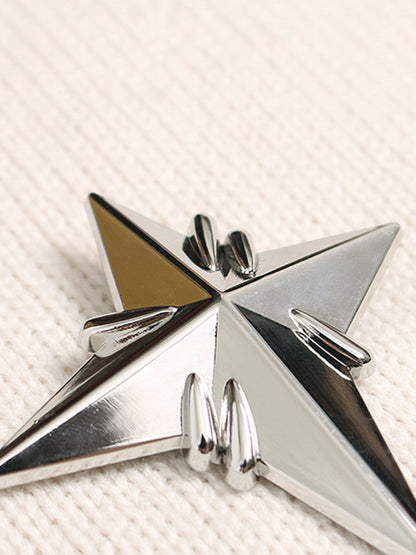 2024 Spring/Summer Star-Embellished Zip-Up Sweater and Cap Set 