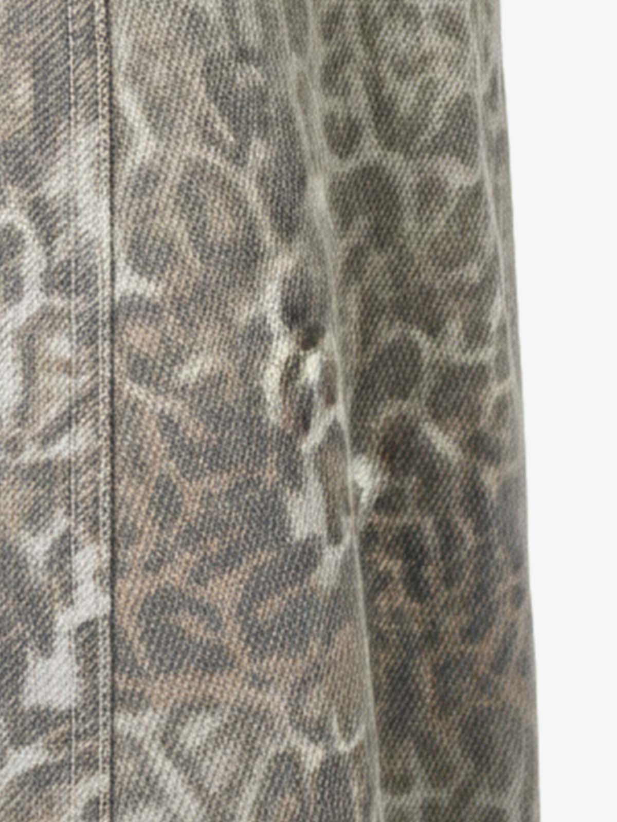 Street Leopard Camouflage Pleated Barrel Jeans 