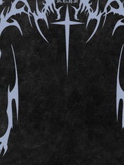 Cross Thorn Graphic Distressed Tee; Black / S, Black / M, Black / L, Black / XL, Black / 2XL